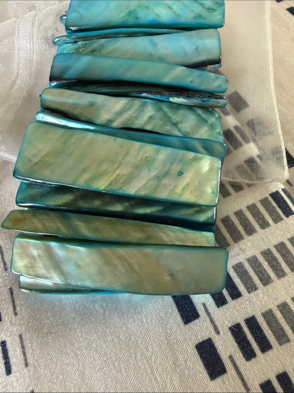 Blue Teal Smart Wearable Stretch Bracelet